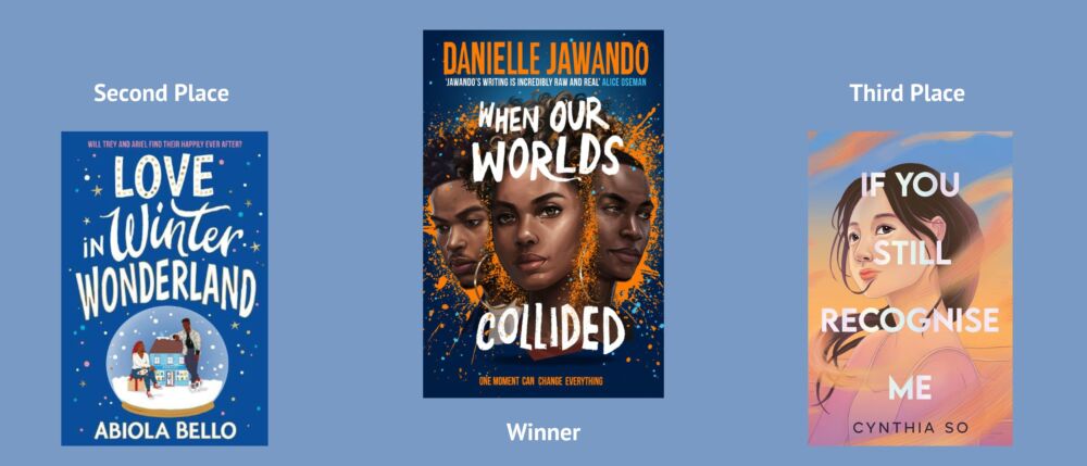 Cover images of the winner and runners up for the YA Fiction category of the Diverse Book Awards 2023