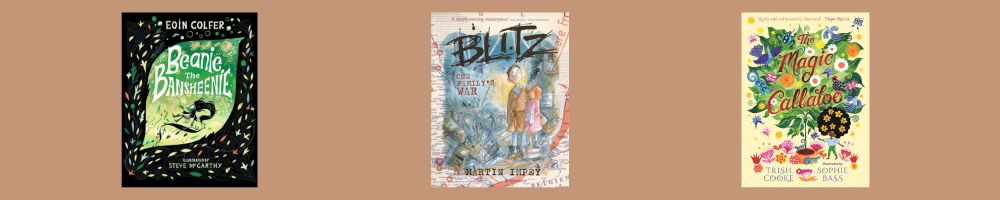 Cover shots of the three titles shortlisted for the Fiction 7-11 category of the English 4-11 Picture Book Awards 2025.