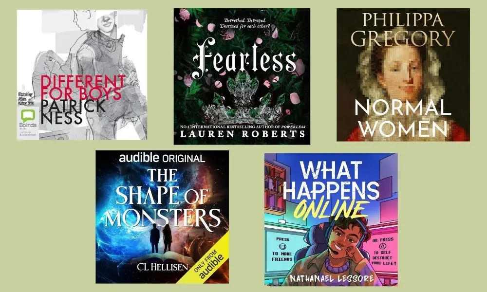 Cover shots of the six titles shortlisted for the Speakies 2025 Best Audiobooks - YA Books