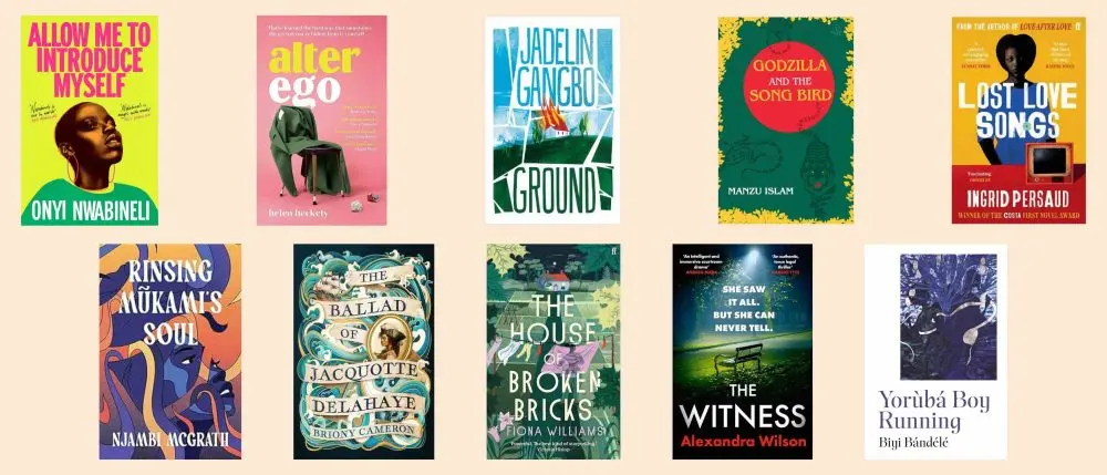 Cover shots of the 10 titles shortlisted for the Adult Fiction cateogory of the Diverse Book Awards 2025