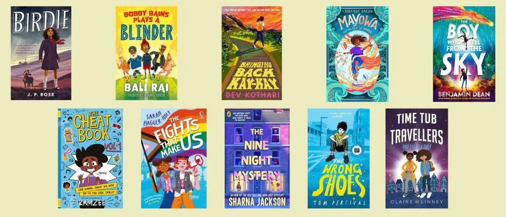 Cover shots of the 10 titles shortlisted for the Children's Fiction cateogory of the Diverse Book Awards 2025