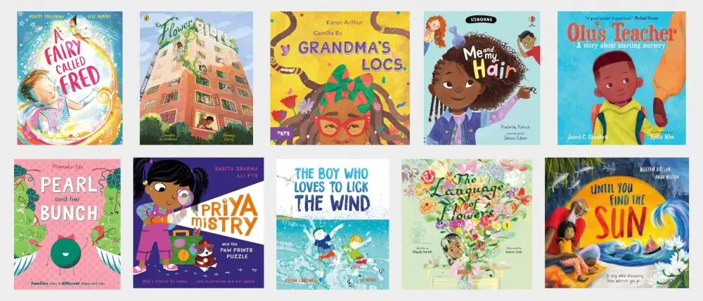 Cover shots of the 10 titles shortlisted for the Picture Book cateogory of the Diverse Book Awards 2025