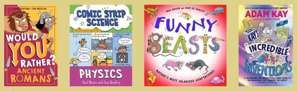 Cover images of the four titles shortlisted for the non-fiction category of the LOLLIES 2025