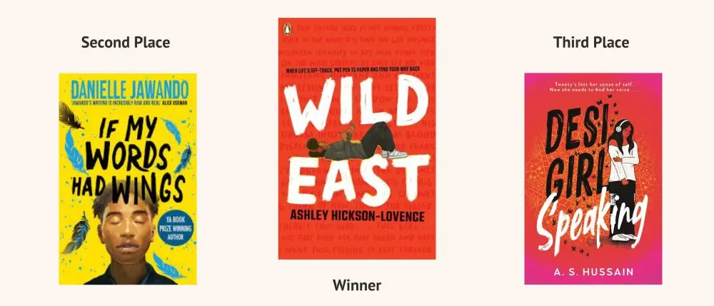Cover shots of the winners of The Diverse Book Awards 2025 - YA Fiction category