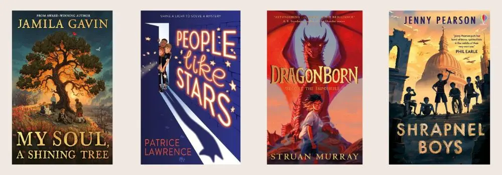 Cover shots of the four titles shortlisted for the Nero Book Awards 2025 - children's fiction 
