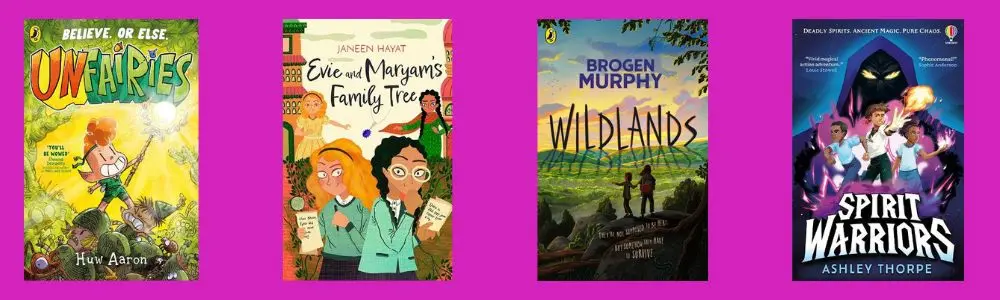 Cover shots of the four titles shortlisted for the Waterstones Children's Book Prize 2026 - Younger Readers category 