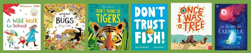 Cover shots of the six titles shortlisted for the UKLA Book Awards 2026 in the 3-6+ category.