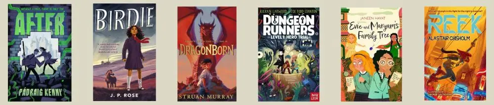 Cover shots of the six titles shortlisted for the UKLA Book Awards 2026 in the 7-10+ category.