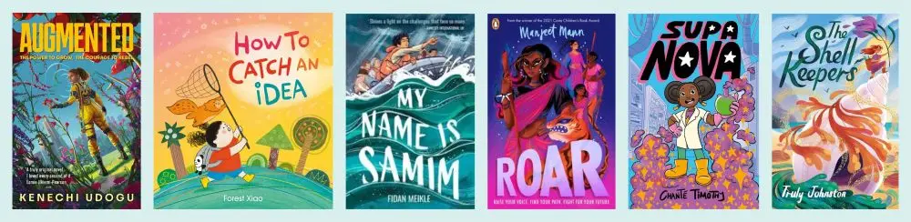 Cover shots of the six titles shortlisted for the Jhalak Children's & YA Prize 2026