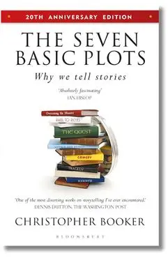 Cover image of The Seven Basic Plots showing a pile of books on a white background.