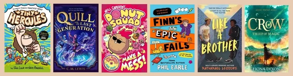 Cover shots of the six titles shortlisted for the Indie Book Awards Children's Fiction category
