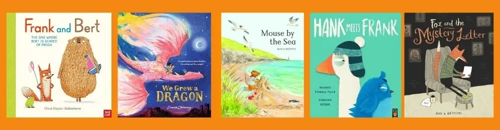 Cover shots of the five titles shortlisted for the 2026 Indie Book Awards Picture Book Category