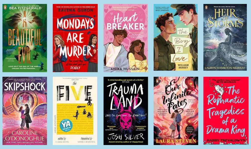 Cover images of the 10 titles shortlisted for the YA Book Prize 2026