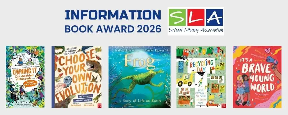 Cover images of the five category winners for the 2026 Information Book Award